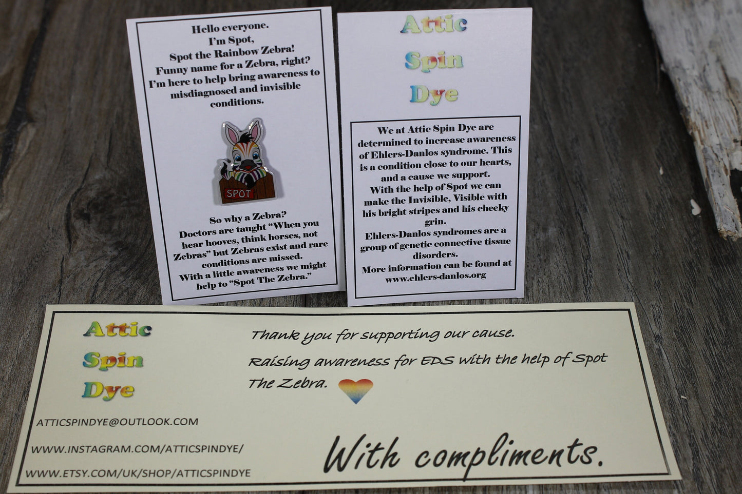 Spot The Rainbow Zebra 25mm x 17mm Full Colour Enamel Pin with Metal Butterfly Clutch Fixing.