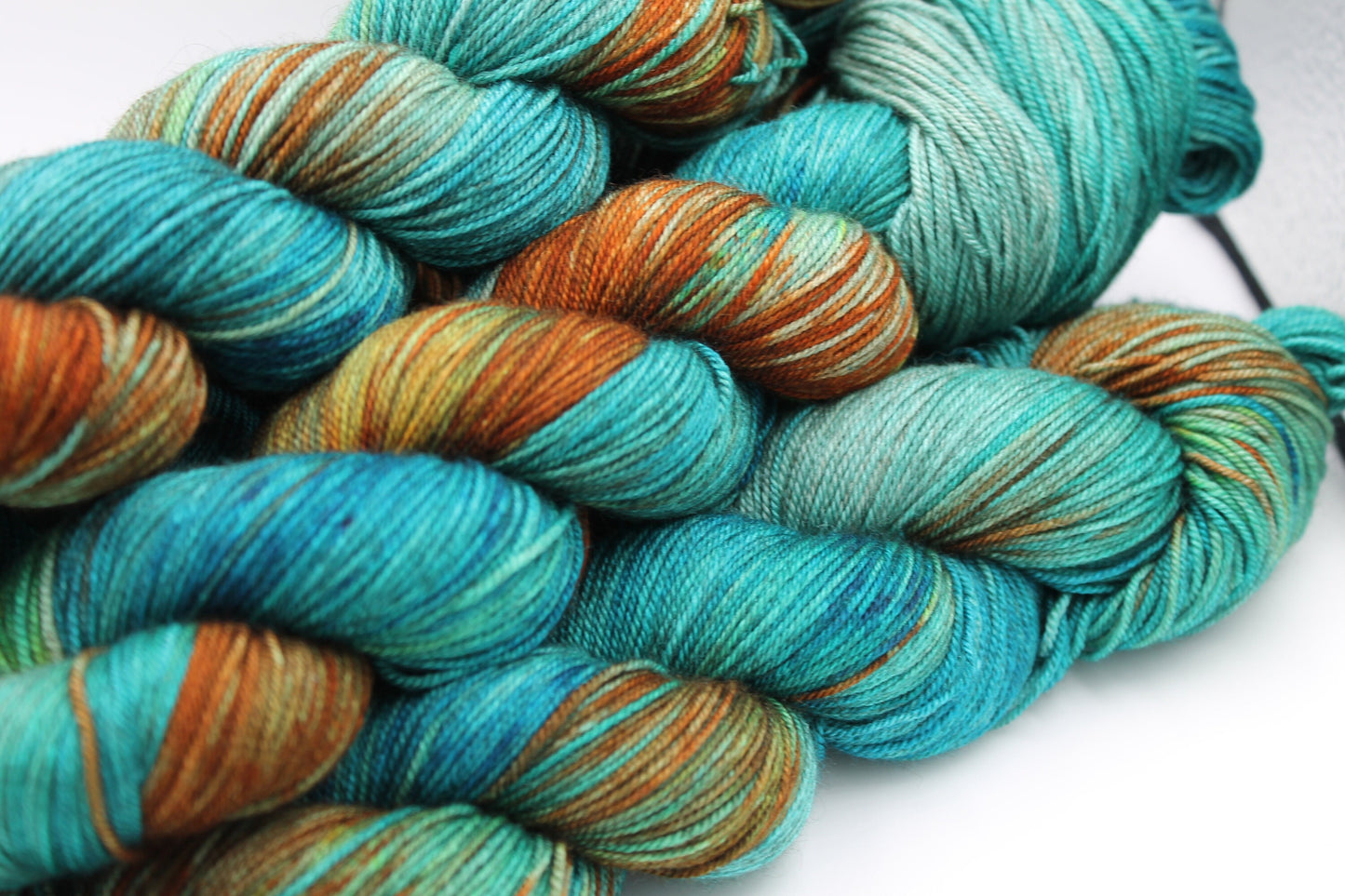 Rusty Hull Sock Skein 60% SuperWash Merino 20 silk and 20 Yak Hand Dyed Yarn