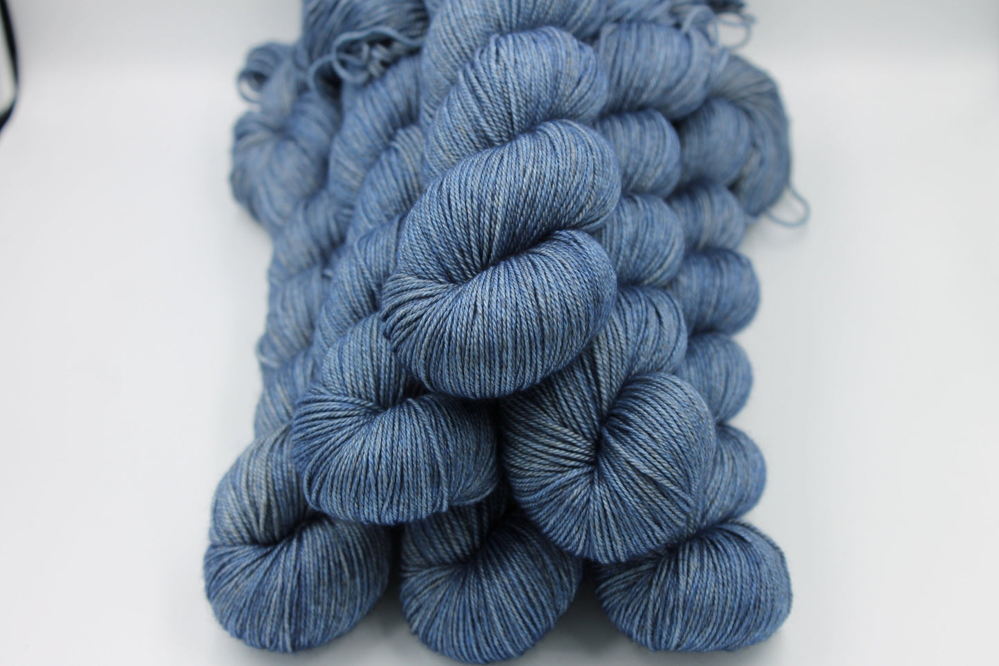 Denim Sock Skein 60% SuperWash Merino 20 silk and 20 Yak Hand Dyed Yarn