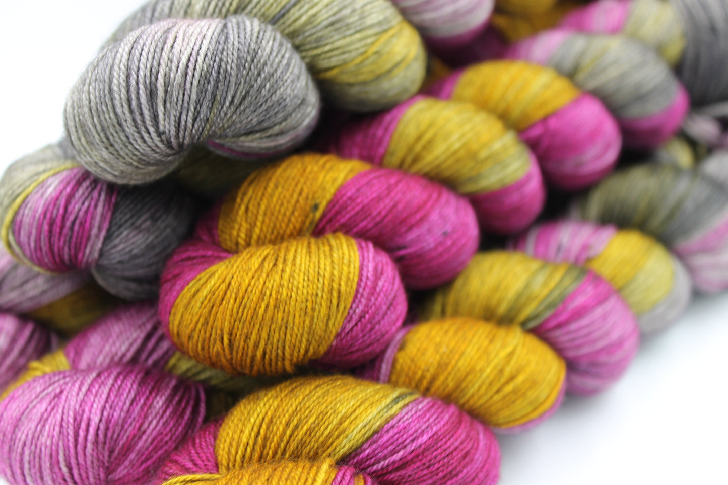 Sugar & Spice Sock Skein 60% SuperWash Merino 20 silk and 20 Yak Hand Dyed Yarn