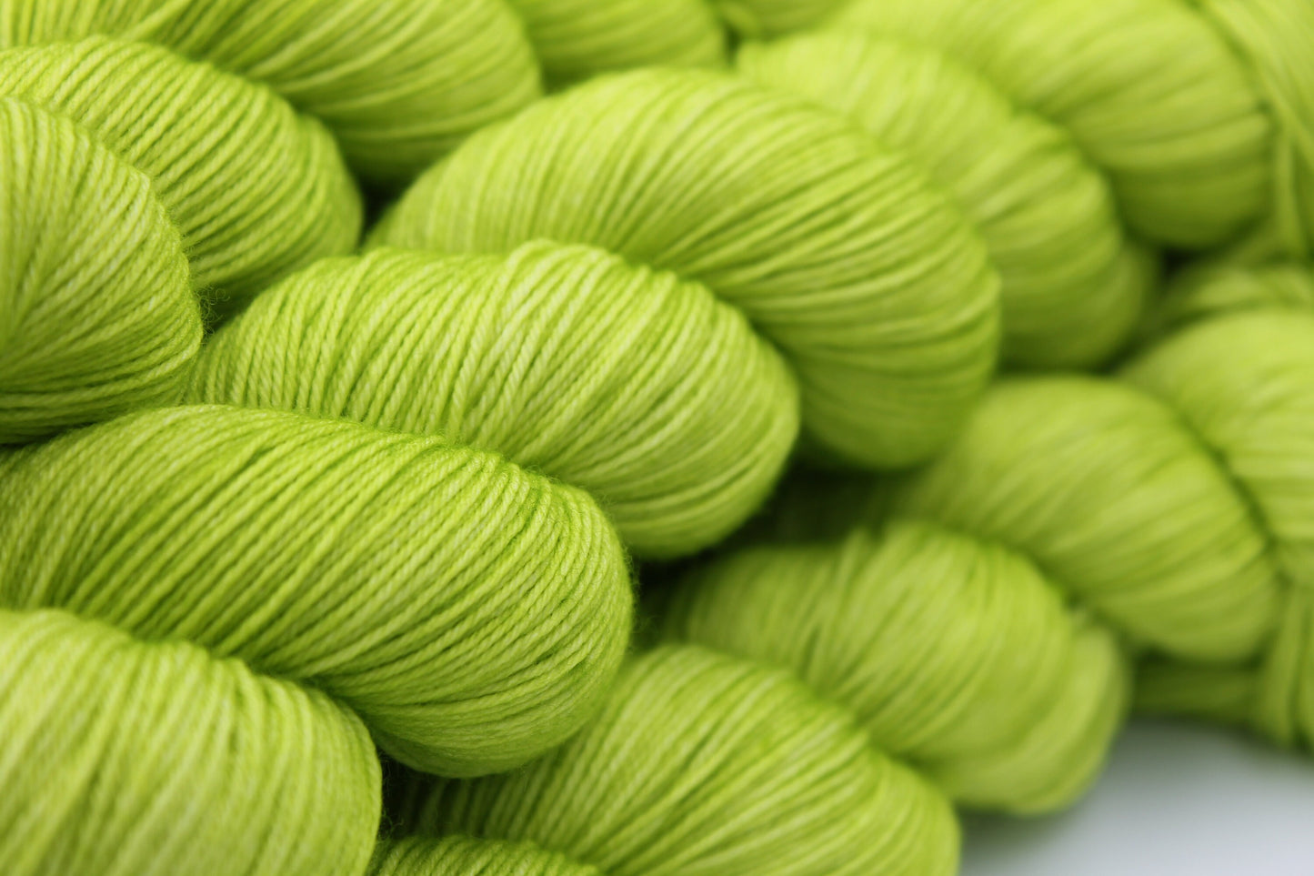 Chartreuse Sock Skein 75% SuperWash Merino and 25 Nylon Hand Dyed Yarn 100g
