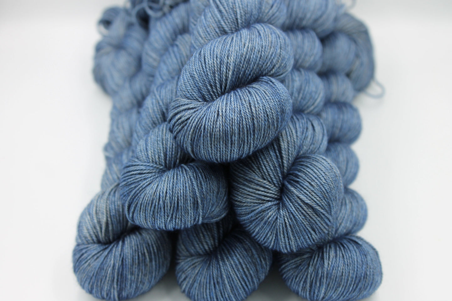 Denim Sock Skein 60% SuperWash Merino 20 silk and 20 Yak Hand Dyed Yarn