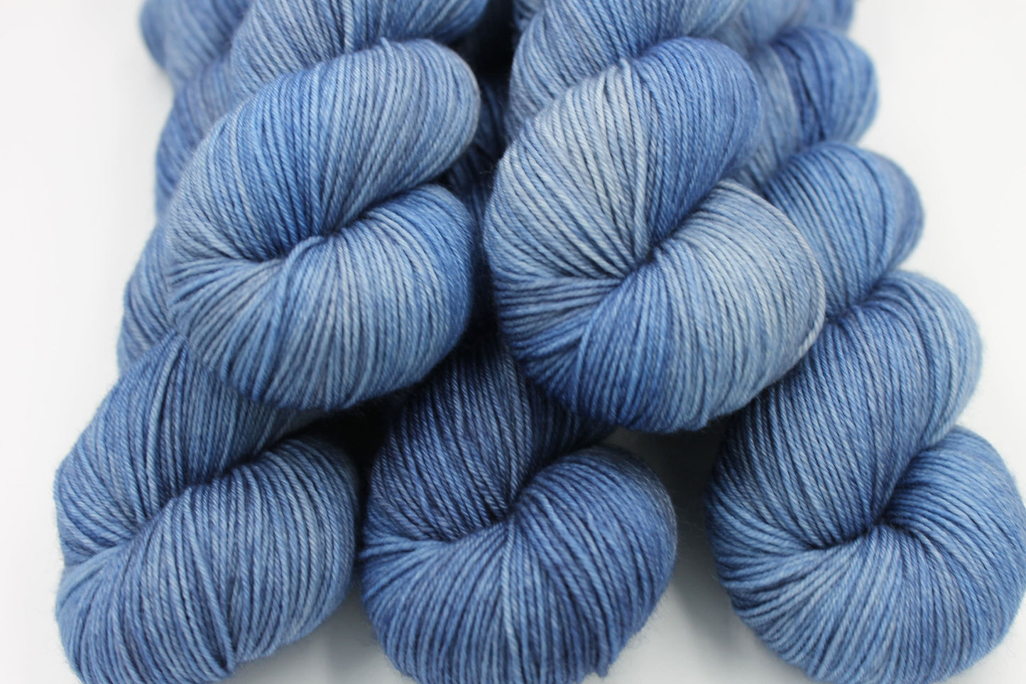 Denim, Sock Skein 75% SuperWash Merino and 25 Nylon Hand Dyed Yarn 100g