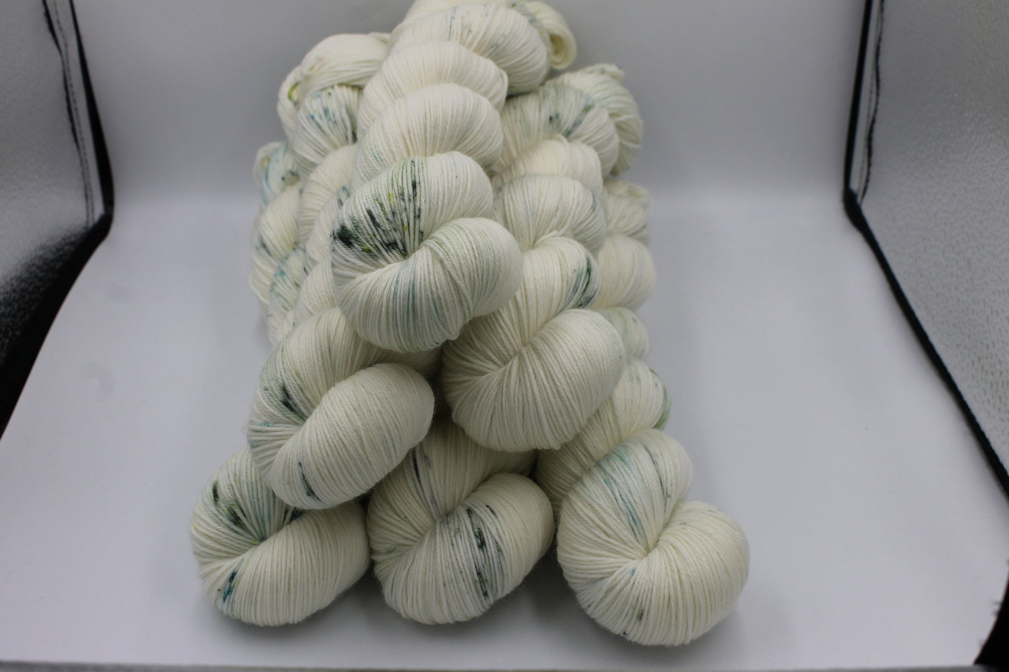 Saltmarsh Light Speckle Sock Skein 75% SuperWash Merino and 25 Nylon Hand Dyed Yarn 100g