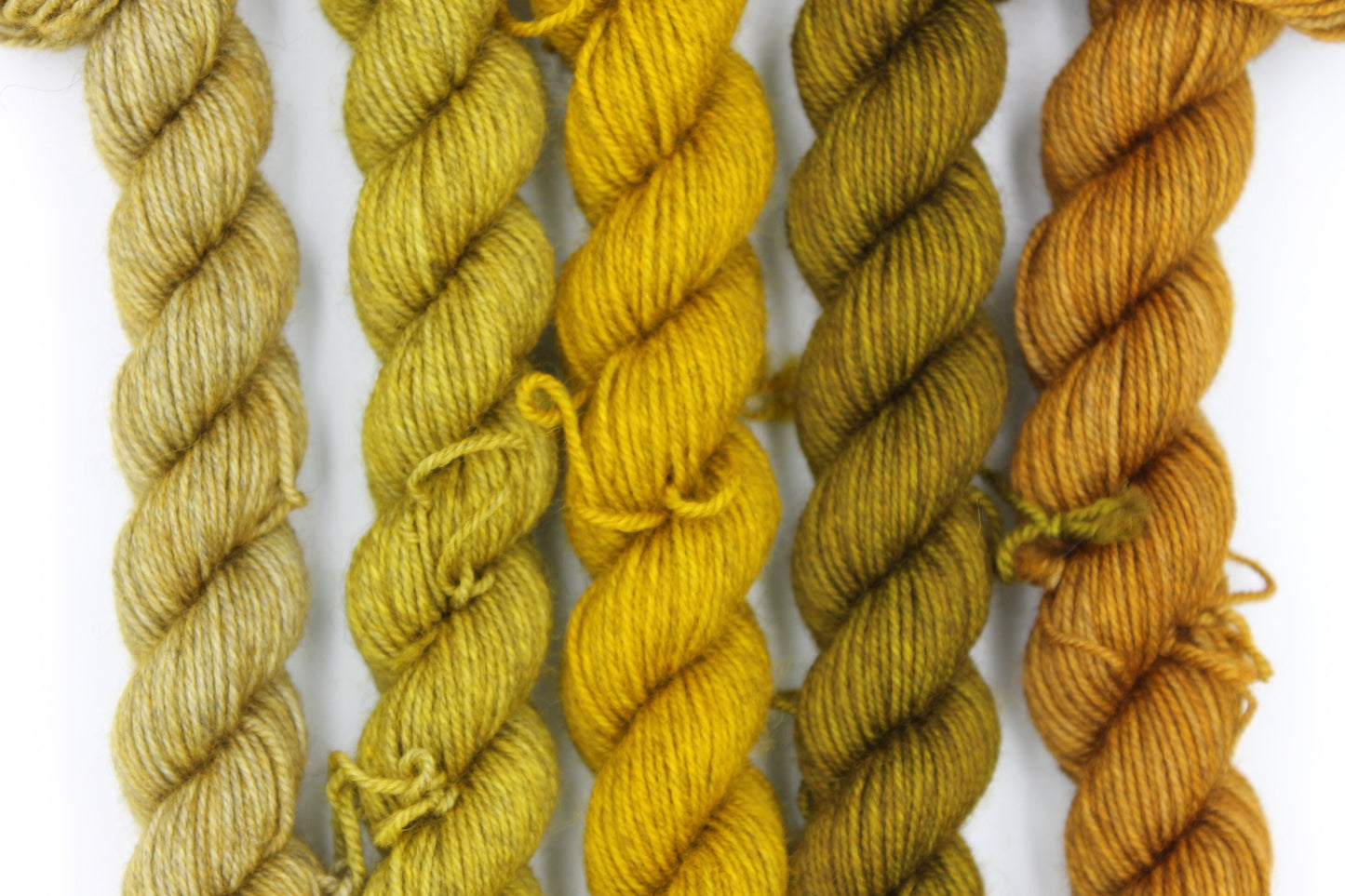 Shades - Mustard Mini Skein Set Sock 70% Superwash Merino 20 Yak 10 Nylon 5 x 20g