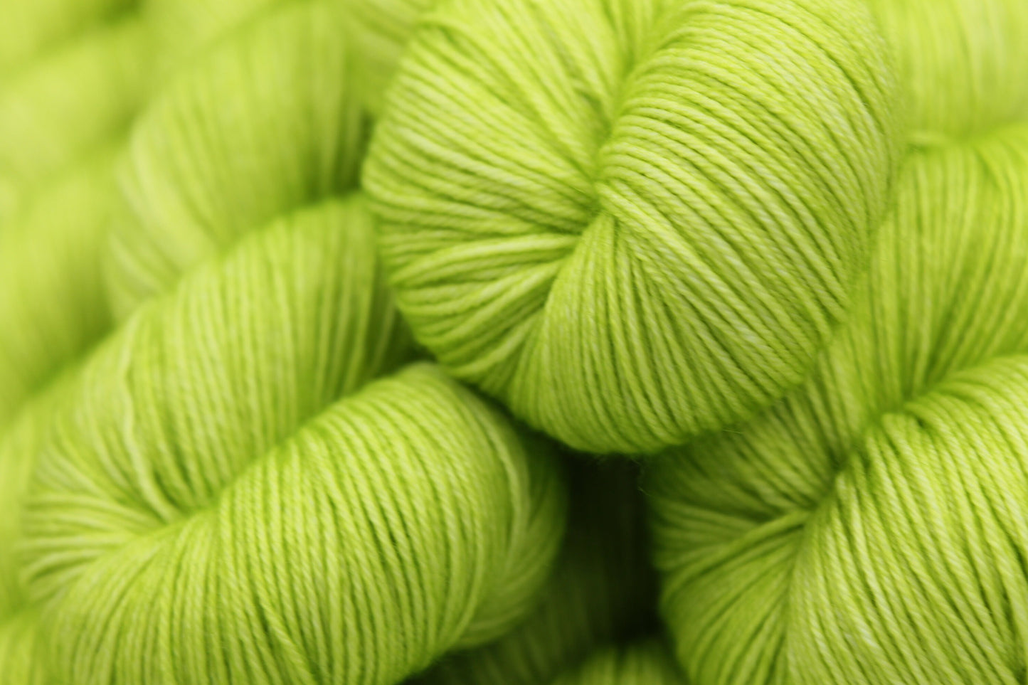 Chartreuse Sock Skein 75% SuperWash Merino and 25 Nylon Hand Dyed Yarn 100g
