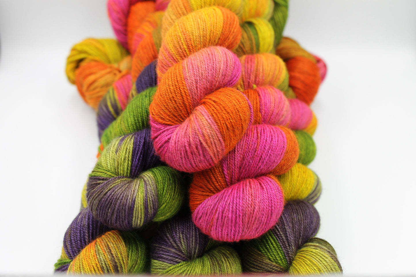 Spice Market Sock Skein 60% SuperWash Merino 20 silk and 20 Yak Hand Dyed Yarn