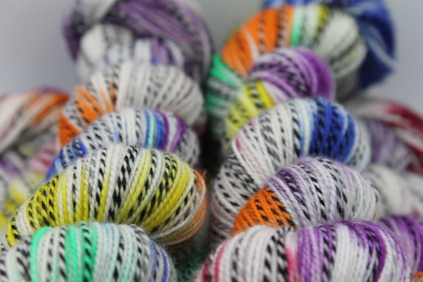 Rainbow Zebra Sock Skein 80% SuperWash Merino and 20 Nylon Hand Dyed Yarn 100g