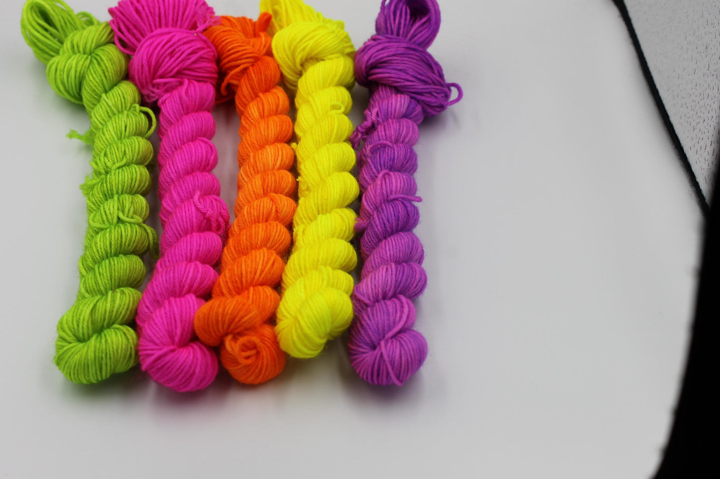 Neon Pop Mini Skein Set Premium Sock 75% SuperWash Merino and 25 Nylon.5x20g