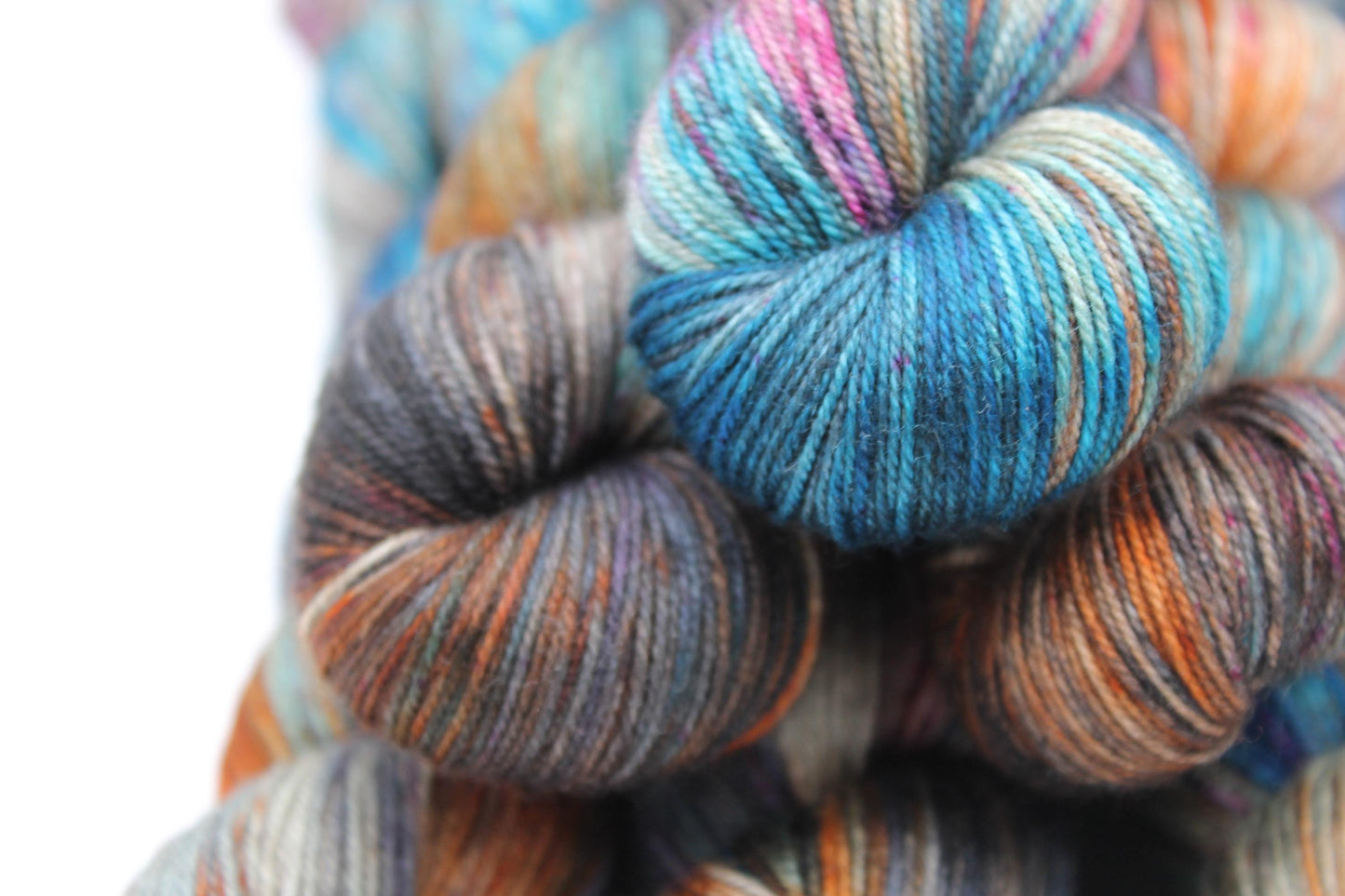 Urban Steel Sock Skein 60% SuperWash Merino 20 silk and 20 Yak Hand Dyed Yarn