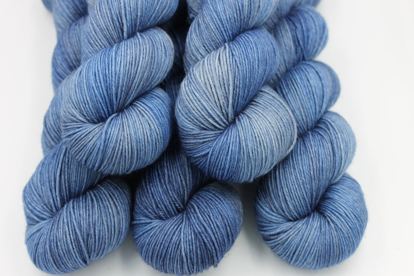 Denim, Sock Skein 75% SuperWash Merino and 25 Nylon Hand Dyed Yarn 100g