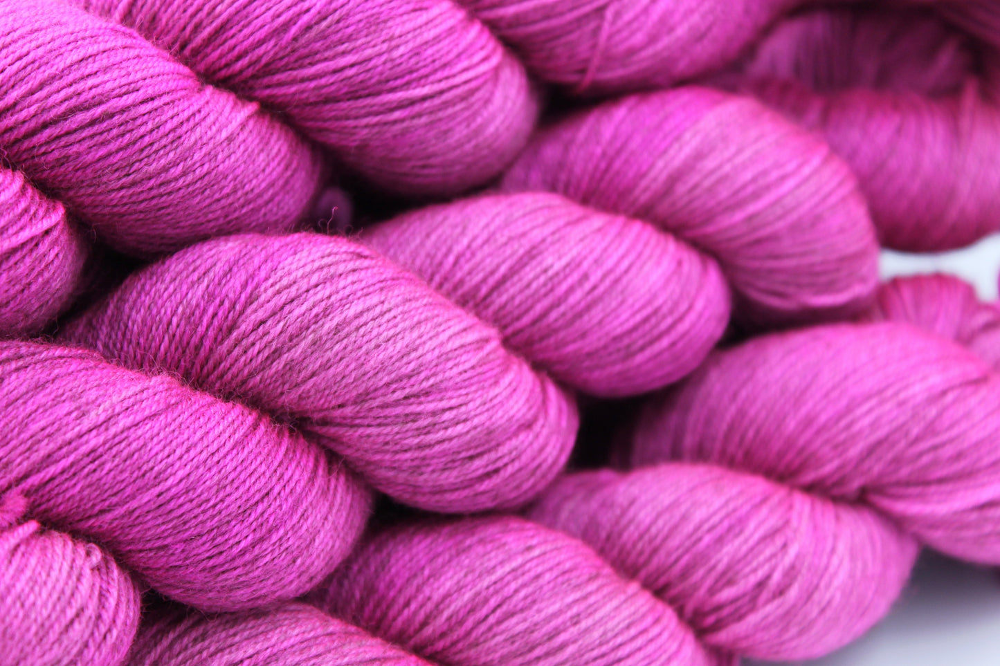 Fuchsia, Sock Skein 70% Superwash Merino 20 Yak 10 Nylon 100g