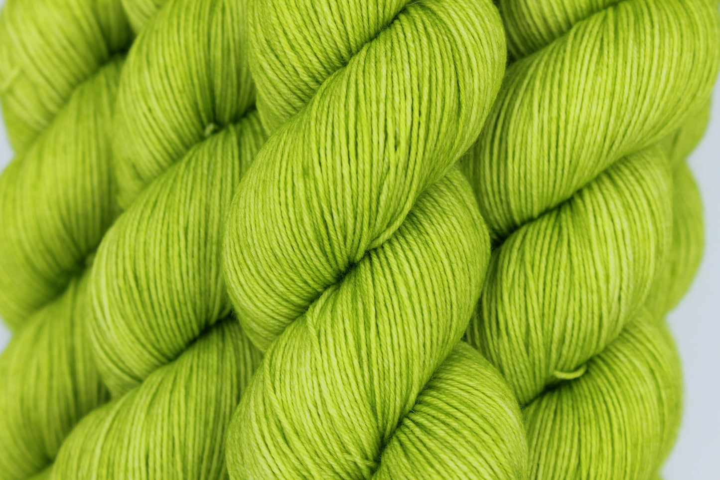 Chartreuse Sock Skein 75% SuperWash Merino and 25 Nylon Hand Dyed Yarn 100g
