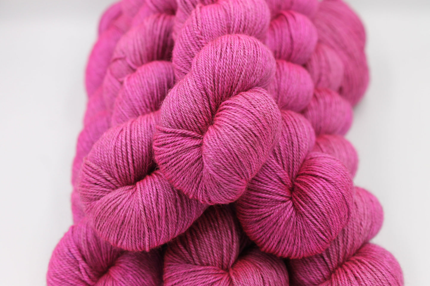 Fuchia Sock Skein 60% SuperWash Merino 20 silk and 20 Yak Hand Dyed Yarn