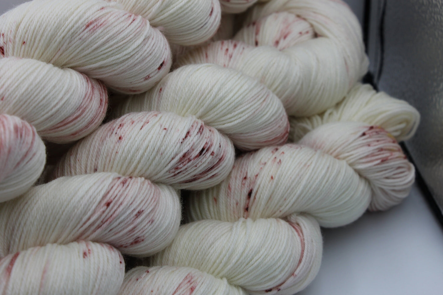 Old Rose Light Speckle Sock Skein 75% SuperWash Merino and 25 Nylon Hand Dyed Yarn 100g