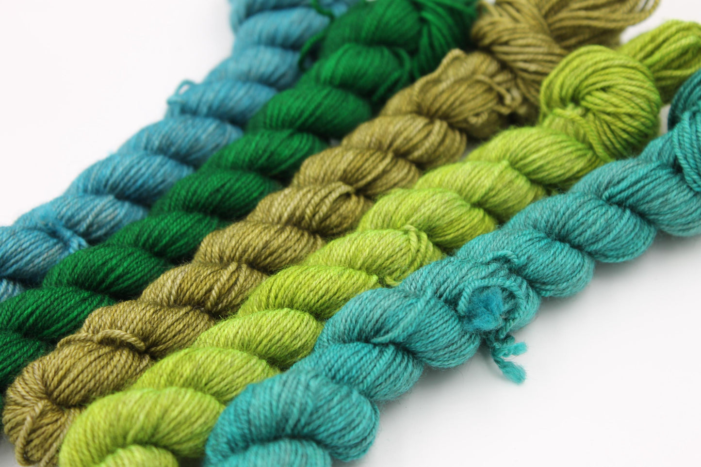 Shades - Olive Mini Skein Set Sock 70% Superwash Merino 20 Yak 10 Nylon 5 x 20g