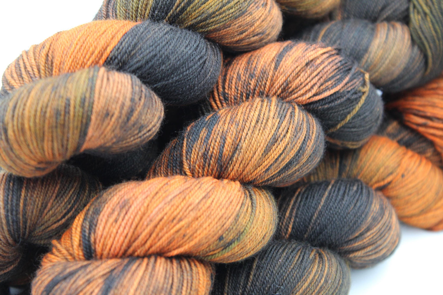 Dyeing Embers, Sock Skein 70% Superwash Merino 20 Yak 10 Nylon 100g