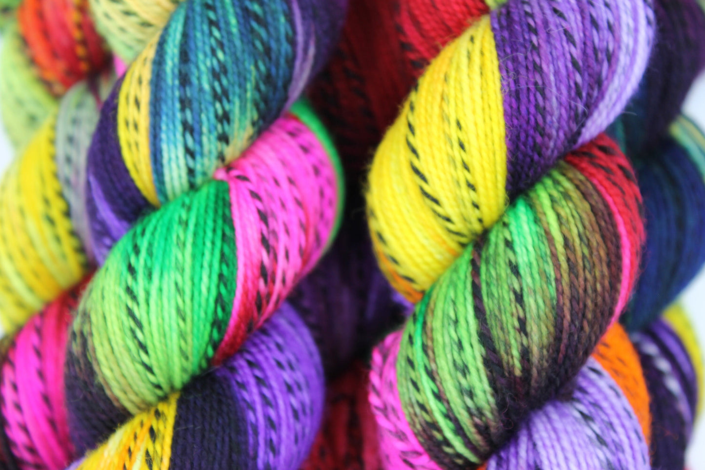 Funky Zebra Sock Skein 80% SuperWash Merino and 20 Nylon Hand Dyed Zebra Yarn 100g