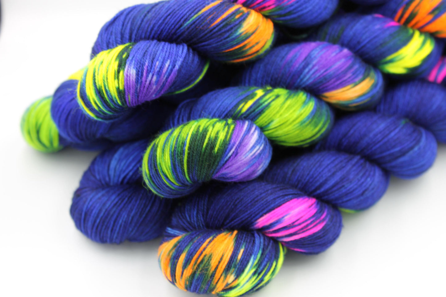 Neon City, Sock Skein 75% SuperWash Merino and 25 Nylon Hand Dyed Yarn 100g