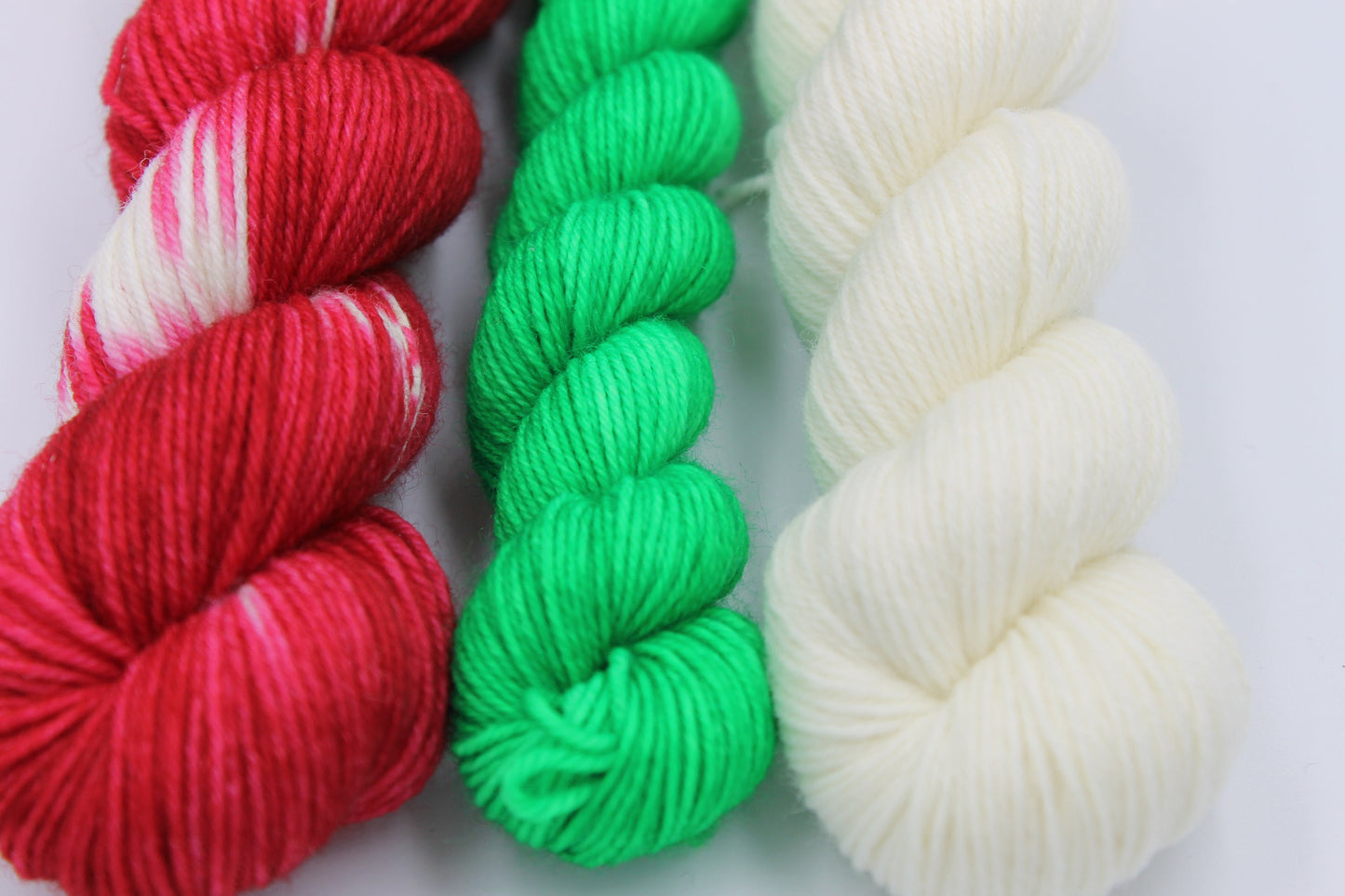 Toadstool, Sock 2x50g and 1 x 20g skeins 75% SuperWash Merino and 25 Nylon Hand Dyed Yarn 120g total