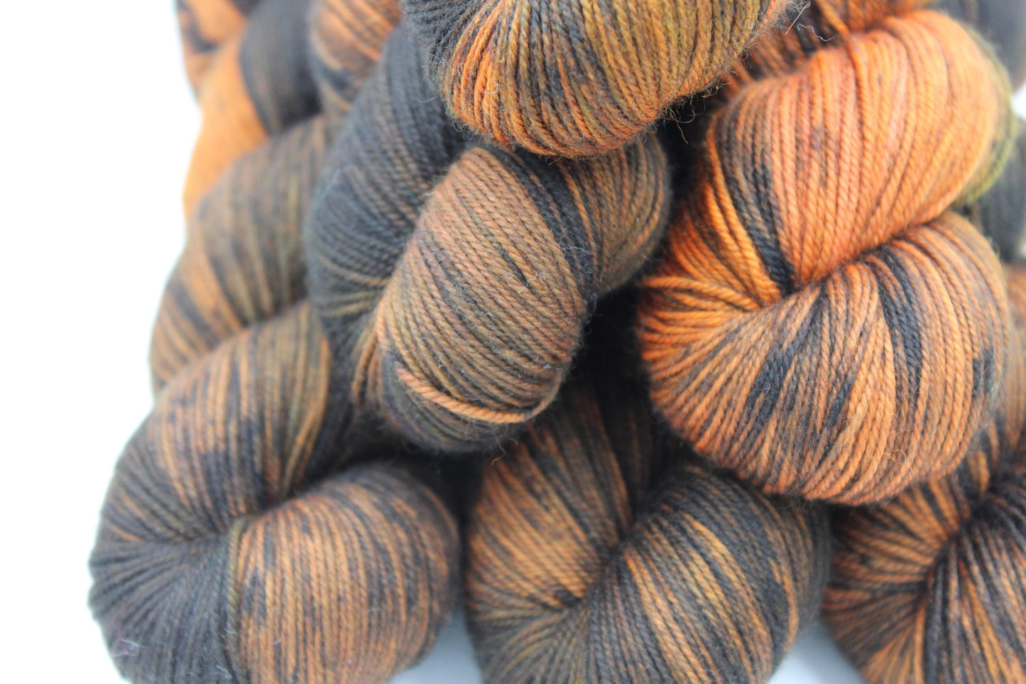 Dyeing Embers, Sock Skein 70% Superwash Merino 20 Yak 10 Nylon 100g