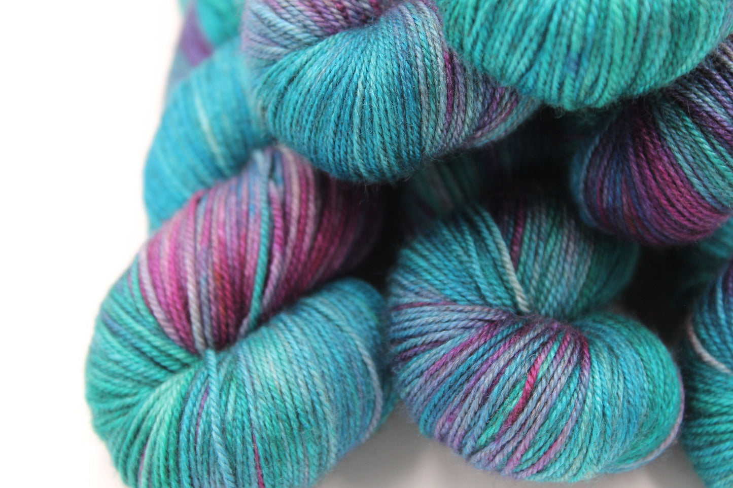 Vibrant Iris Sock Skein 60% SuperWash Merino 20 silk and 20 Yak Hand Dyed Yarn