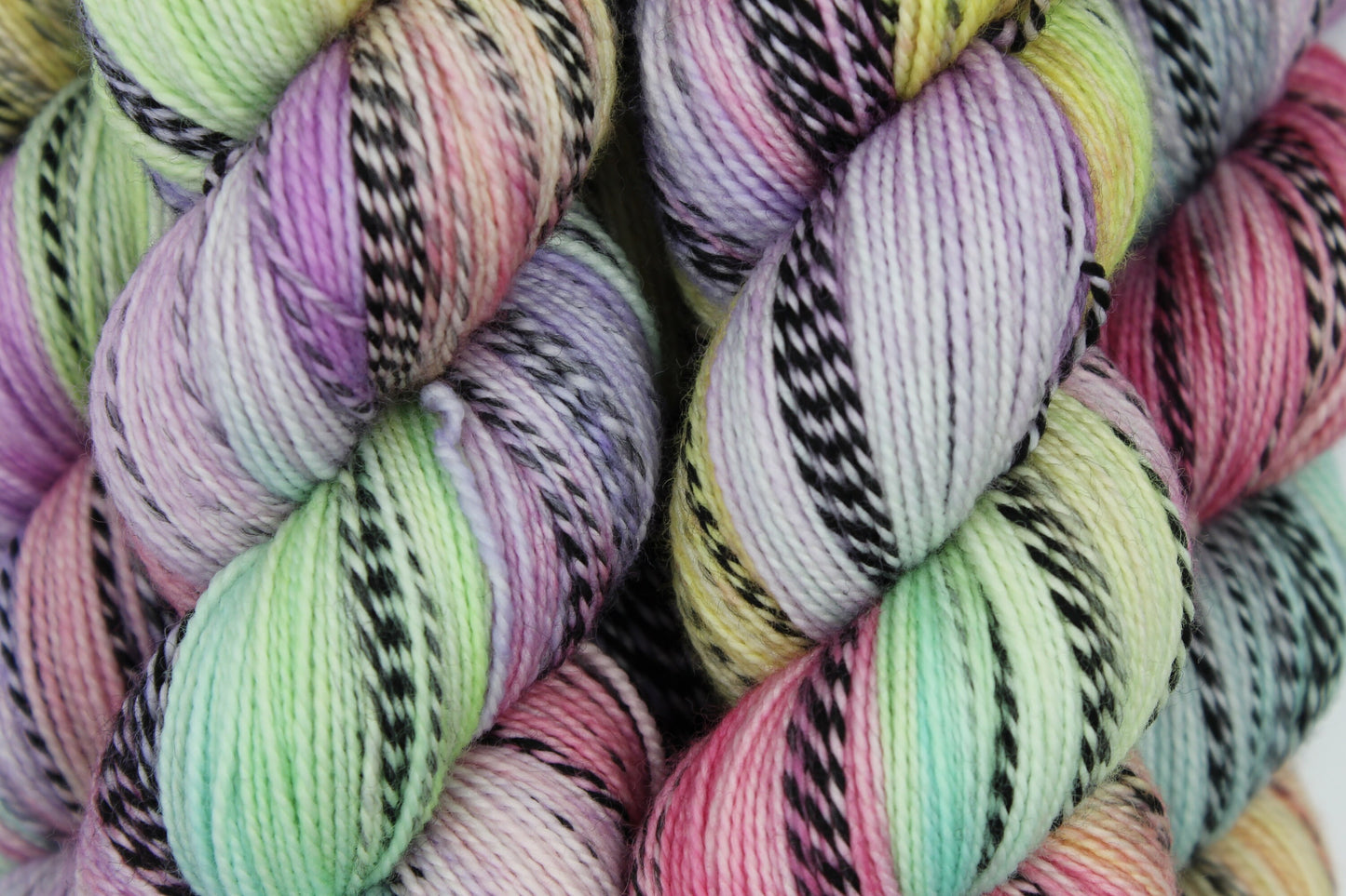 Pastel Zebra Sock Skein 80% SuperWash Merino and 20 Nylon Hand Dyed Zebra Yarn 100g