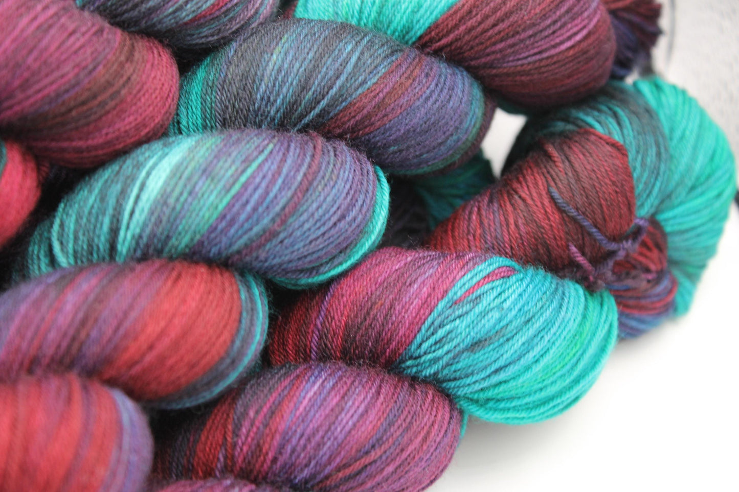 Sherlocks Smoking Jacket. Sock skein 75% SuperWash Merino and 25 Nylon Hand Dyed Yarn 100g