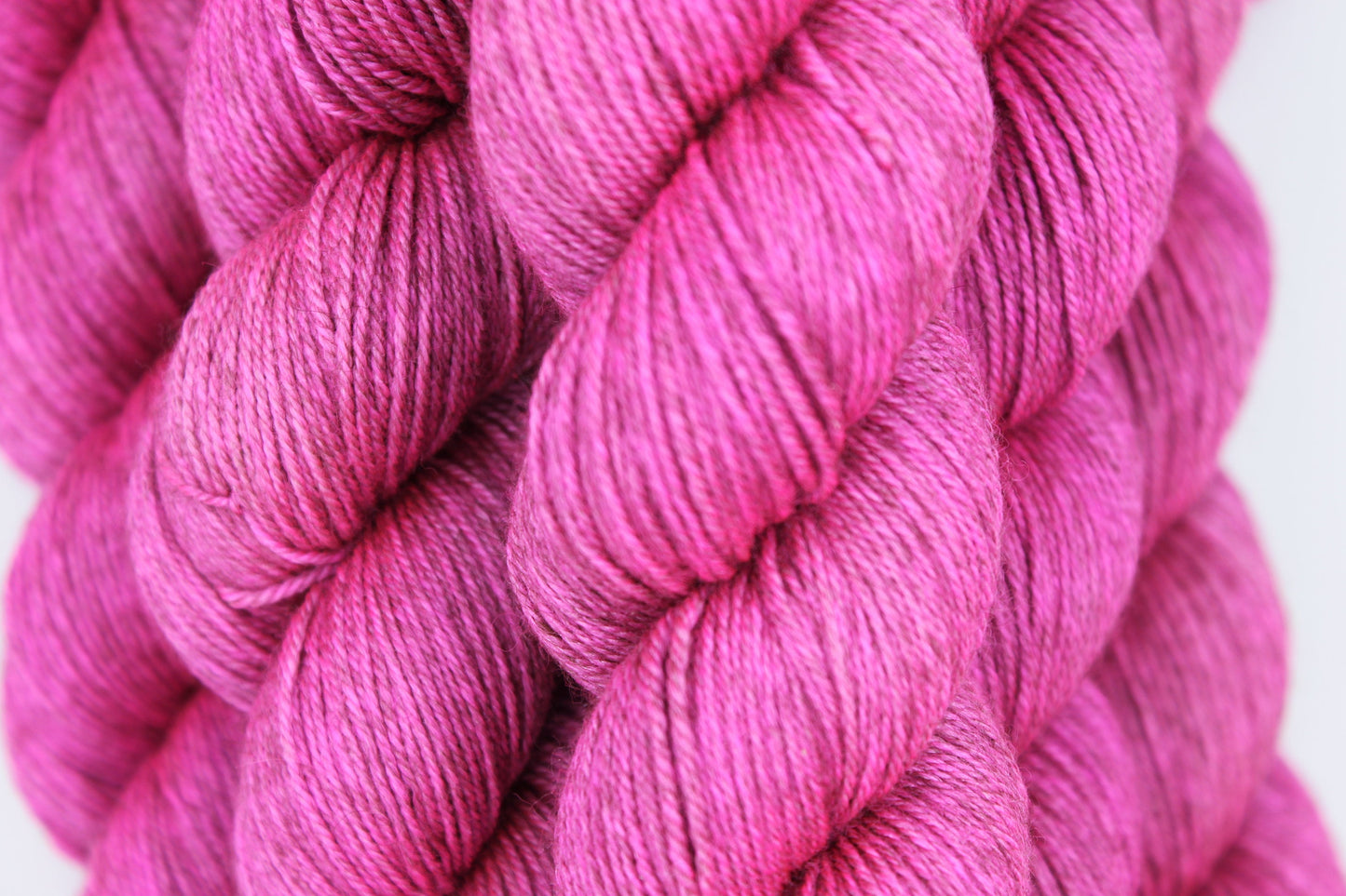 Fuchia Sock Skein 60% SuperWash Merino 20 silk and 20 Yak Hand Dyed Yarn