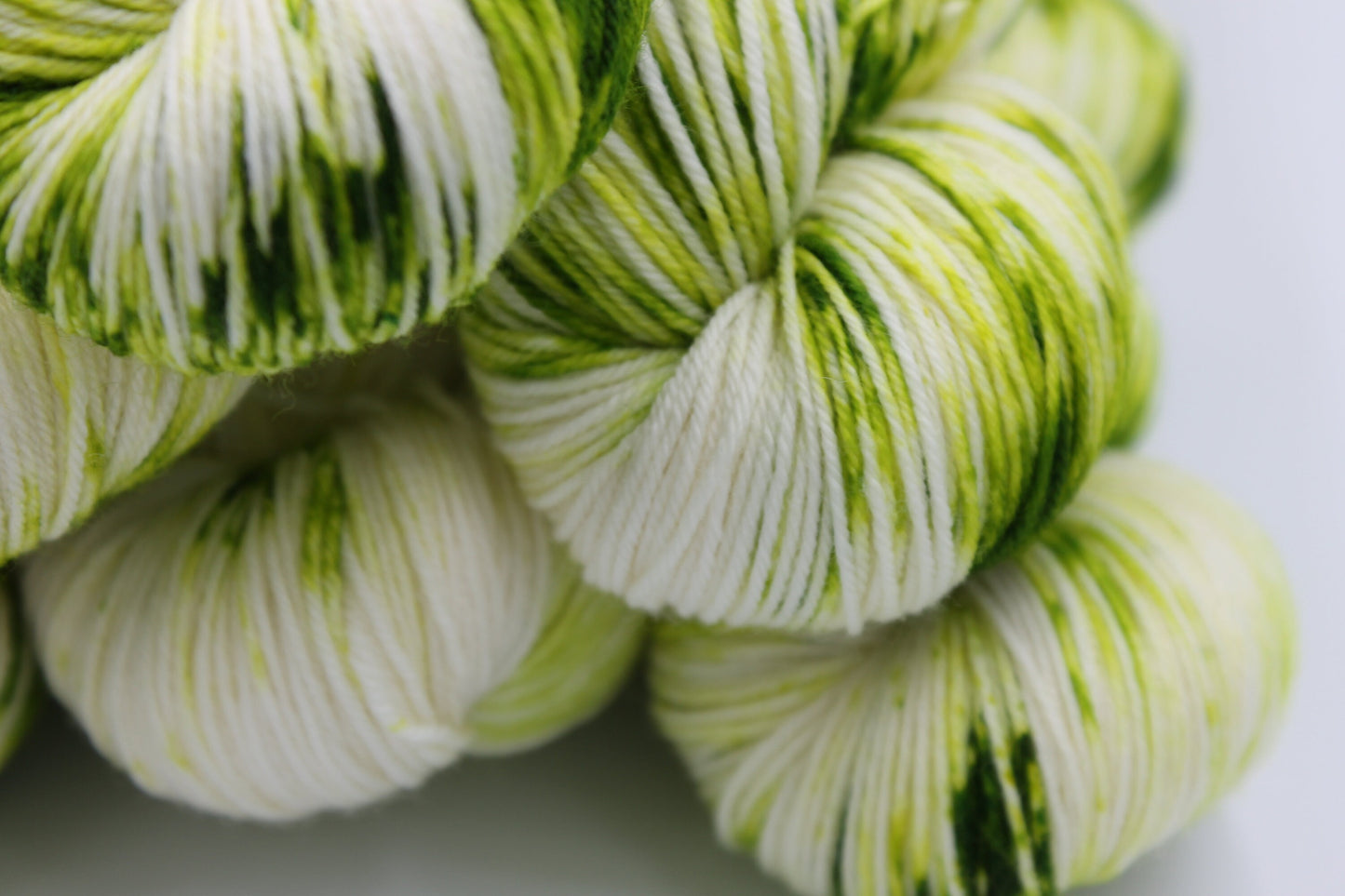 Chartreuse Deep Speckle Sock Skein 75% SuperWash Merino and 25 Nylon Hand Dyed Yarn 100g