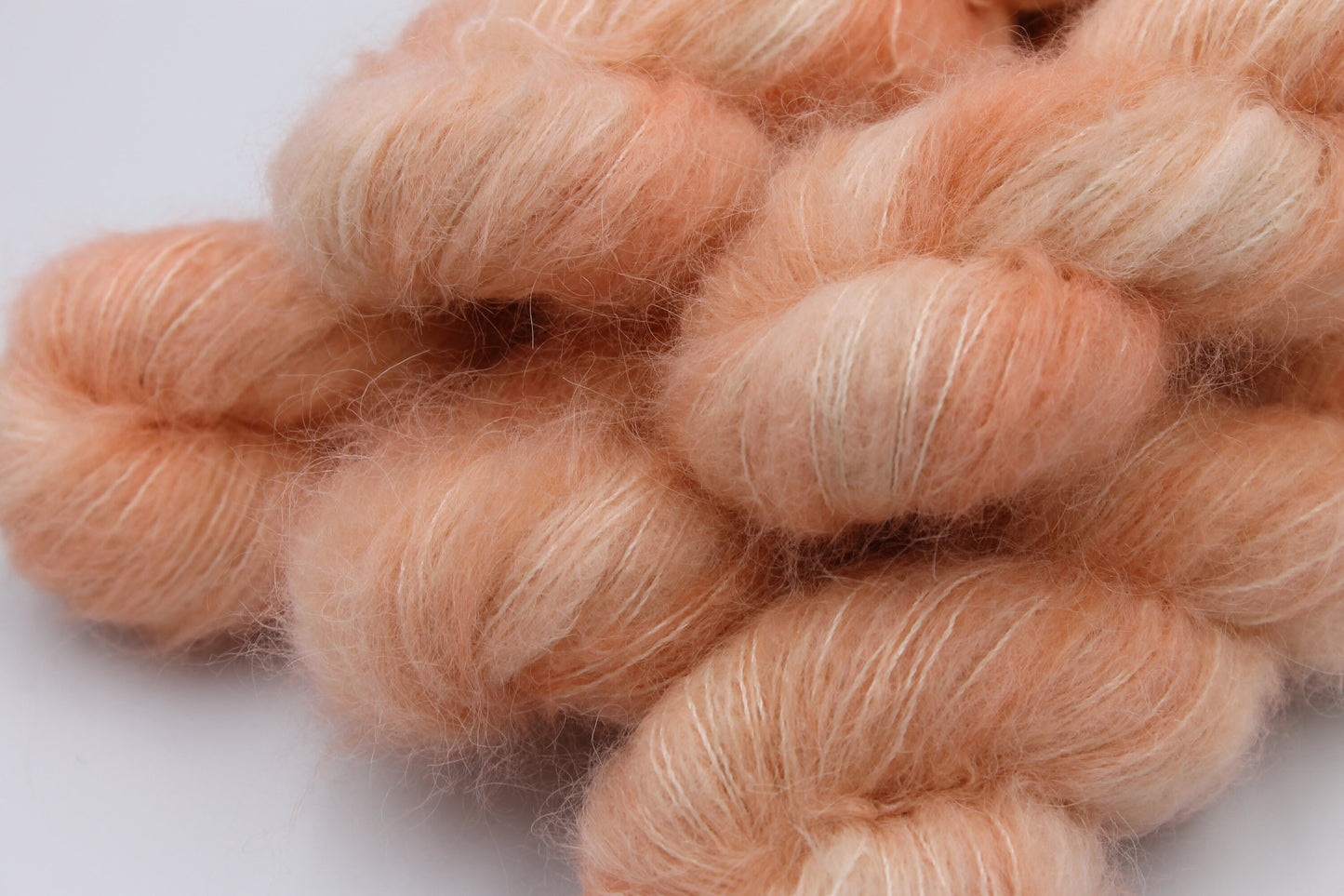 Apricot Exquisite Lace 50g skein 74% Baby Suri Alpaca 26 Mulberry Silk