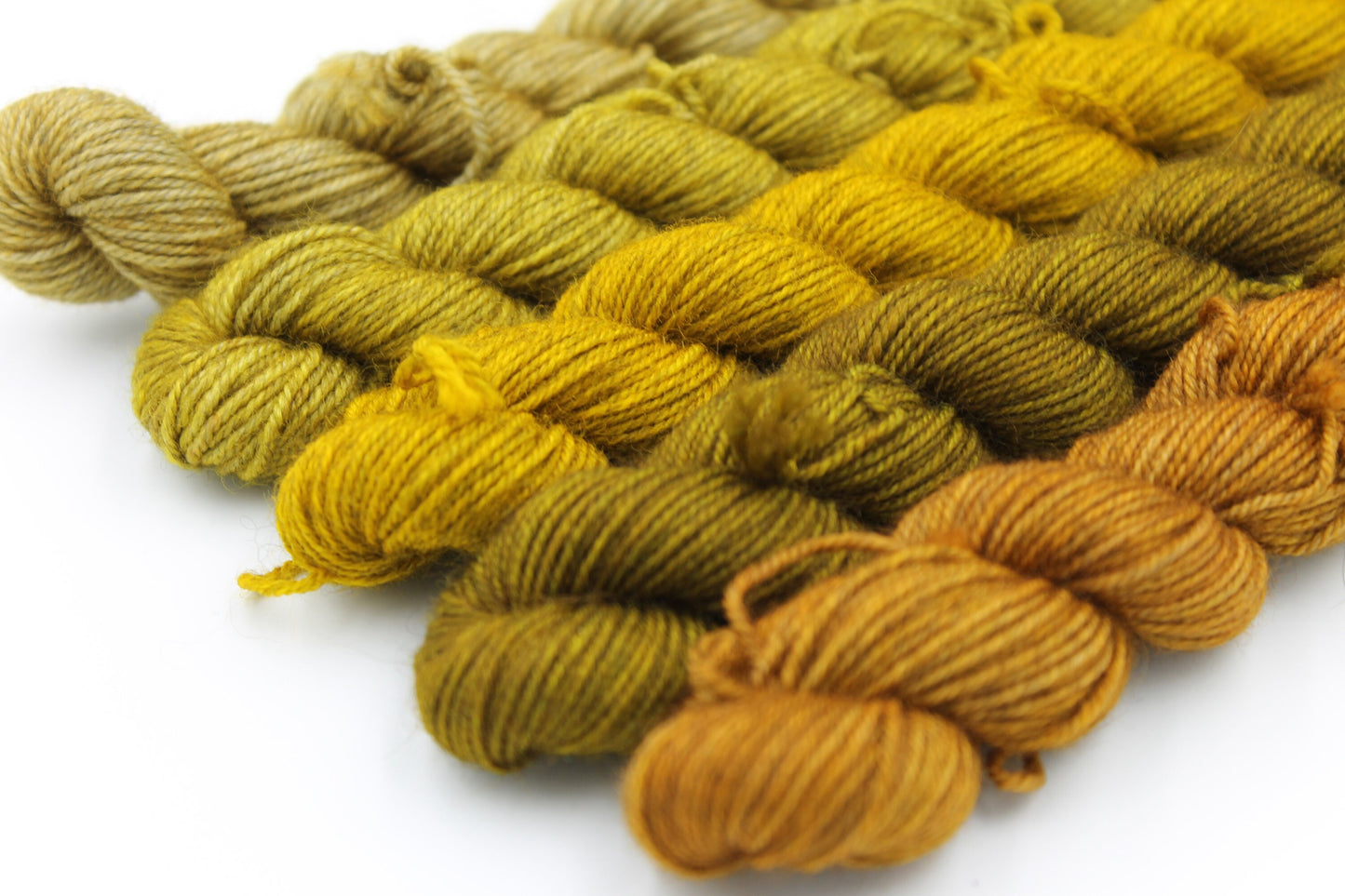 Shades - Mustard Mini Skein Set Sock 70% Superwash Merino 20 Yak 10 Nylon 5 x 20g