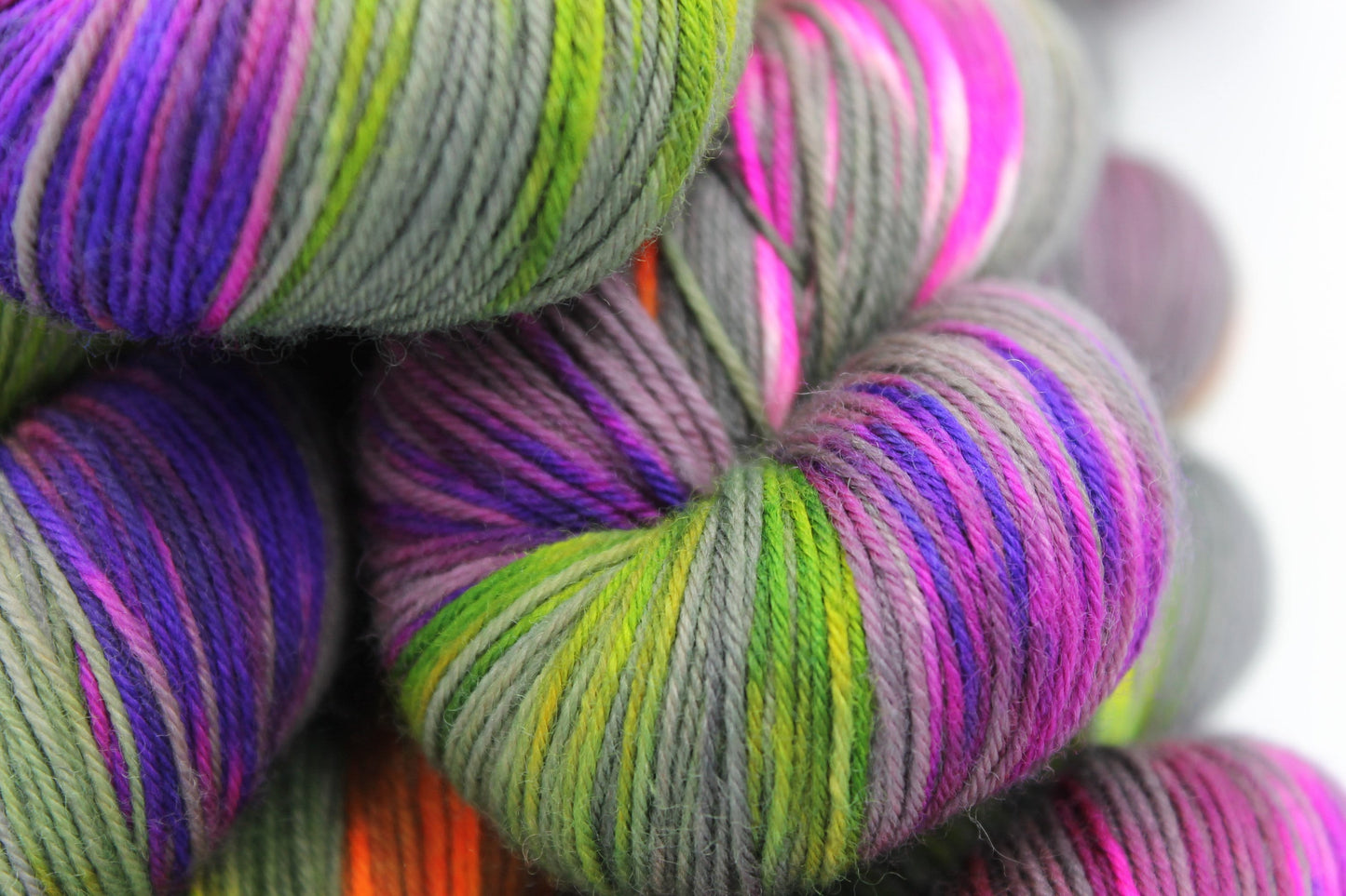Neon Greynbow Premium Sock 75% SuperWash Merino and 25% Nylon Hand Dyed Yarn 100g Skein
