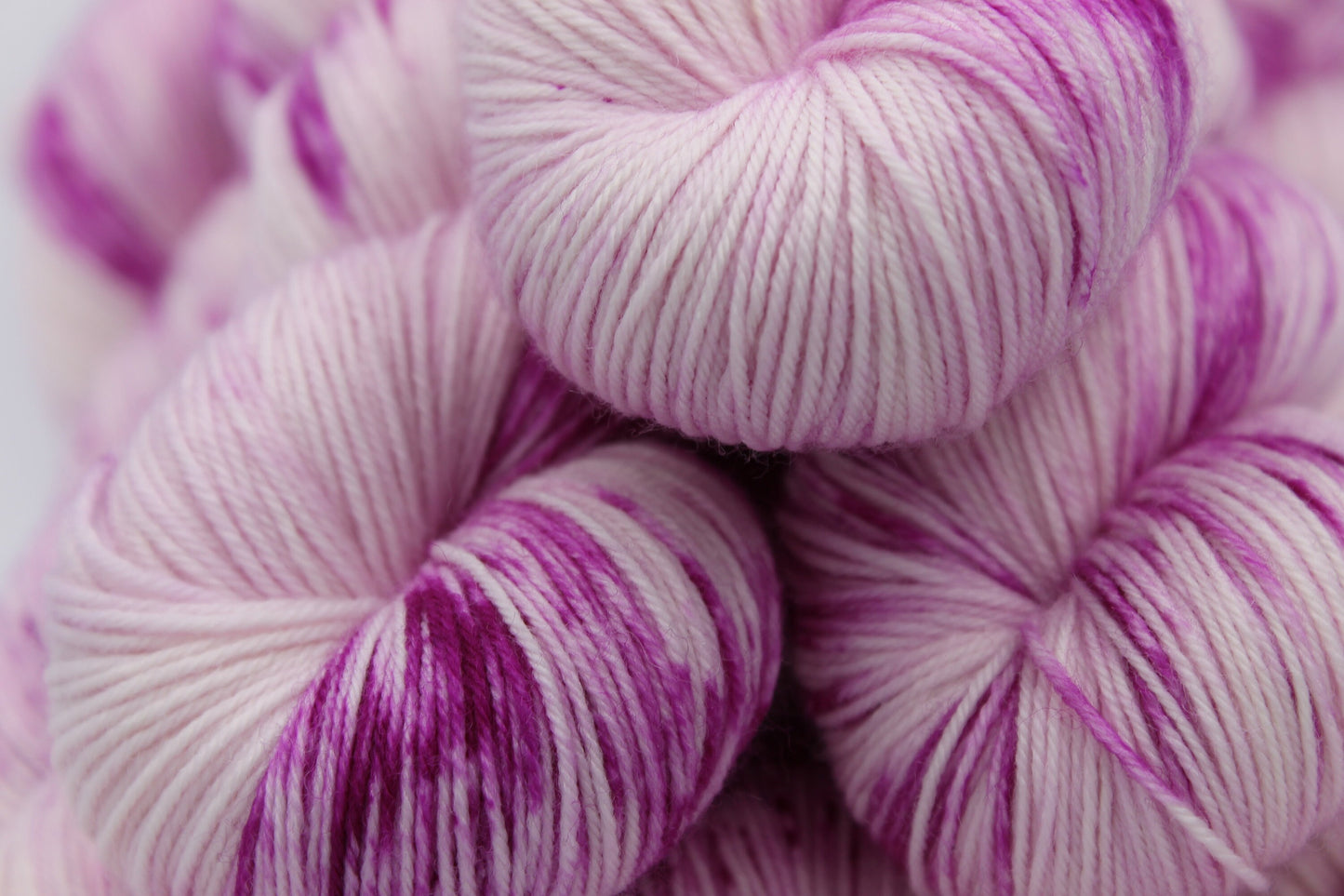 Wild Raspberry Deep Speckle Sock Skein 75% SuperWash Merino and 25 Nylon Hand Dyed Yarn 100g