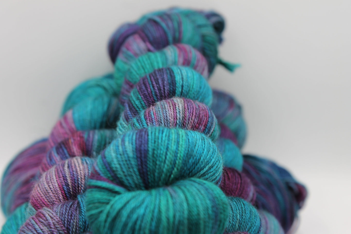 Vibrant Iris Sock Skein 60% SuperWash Merino 20 silk and 20 Yak Hand Dyed Yarn
