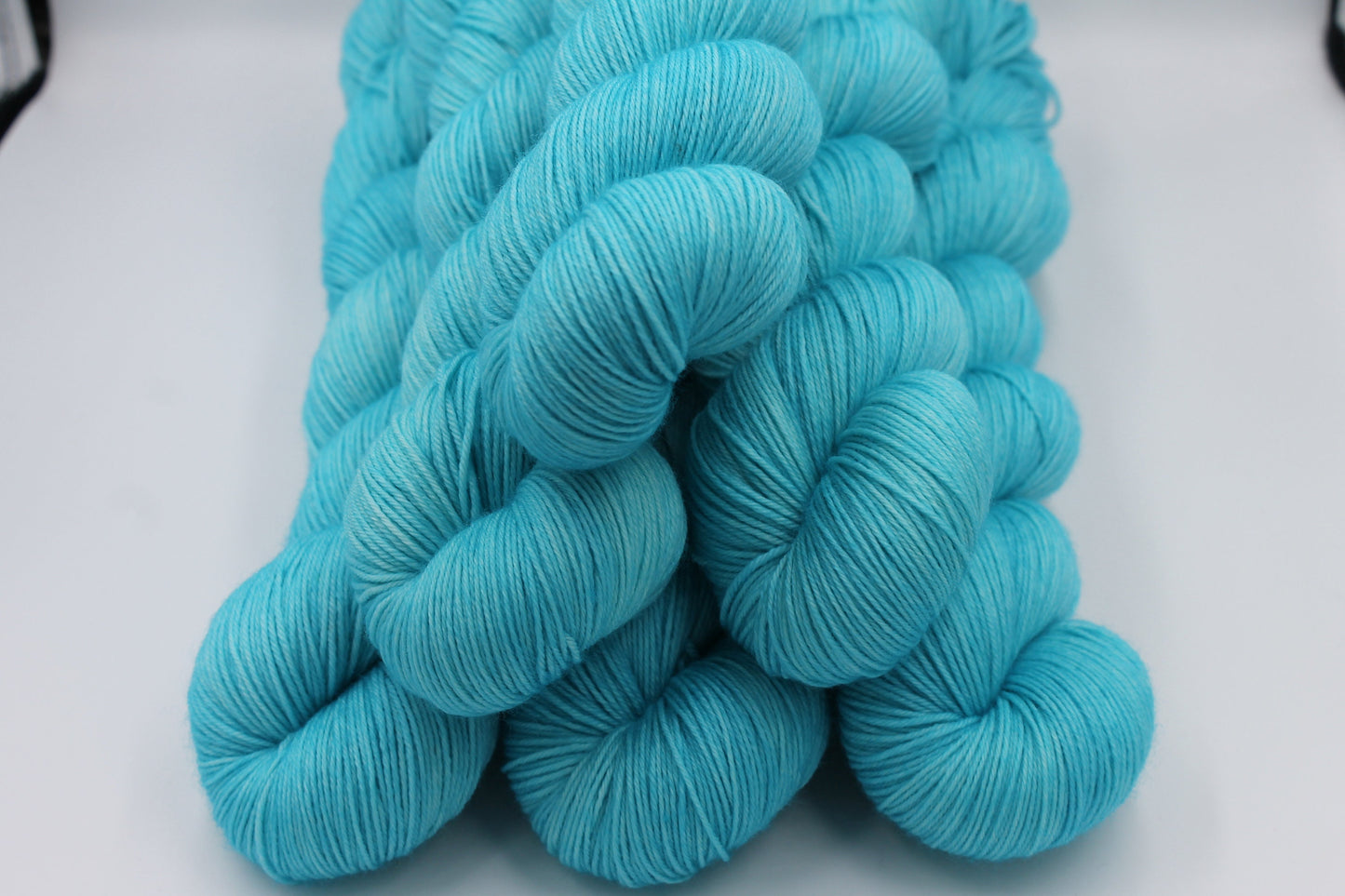 Lagoon Sock Skein 75% SuperWash Merino and 25 Nylon Hand Dyed Yarn 100g