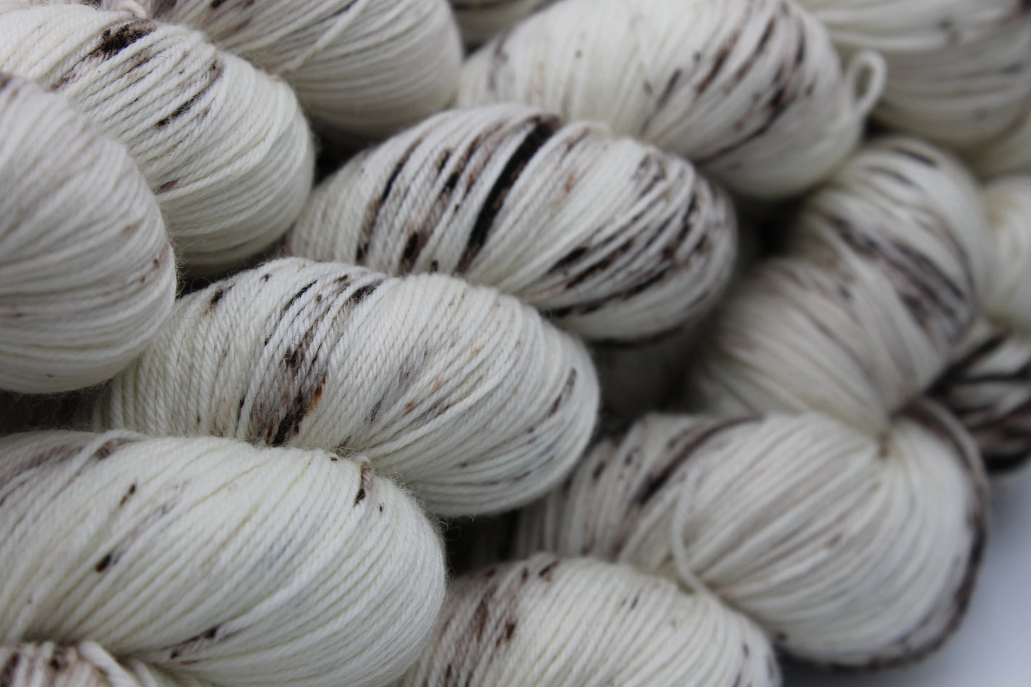 Cappuccino Light Speckle Sock Skein 75% SuperWash Merino and 25 Nylon Hand Dyed Yarn 100g