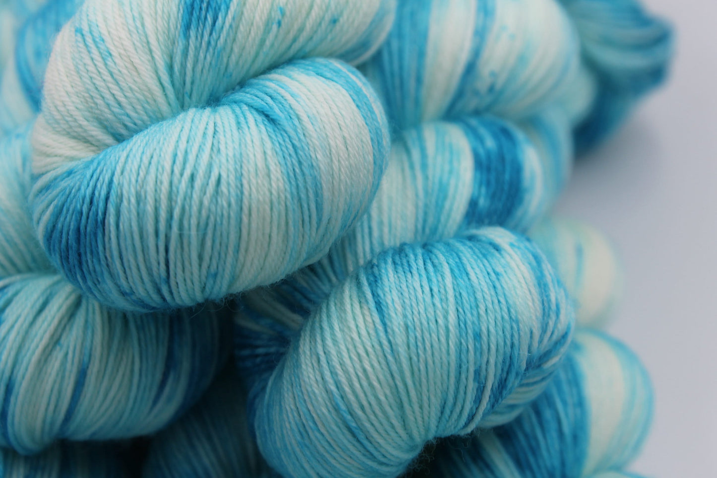 Lagoon Deep Speckle Sock Skein 75% SuperWash Merino and 25 Nylon Hand Dyed Yarn 100g