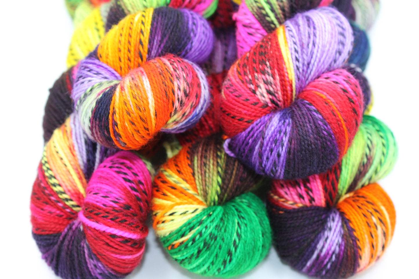 Funky Zebra Sock Skein 80% SuperWash Merino and 20 Nylon Hand Dyed Zebra Yarn 100g