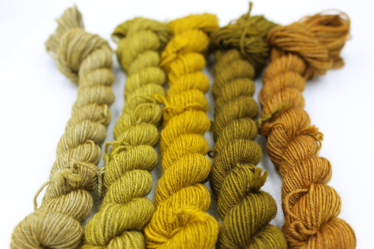 Shades - Mustard Mini Skein Set Sock 70% Superwash Merino 20 Yak 10 Nylon 5 x 20g