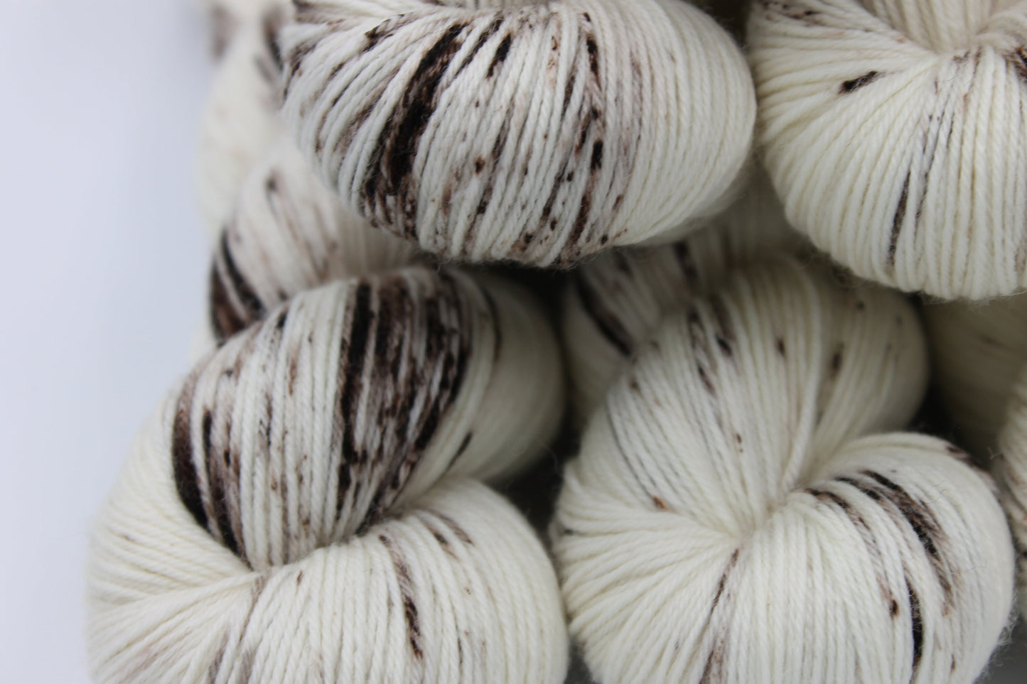 Cappuccino Light Speckle Sock Skein 75% SuperWash Merino and 25 Nylon Hand Dyed Yarn 100g