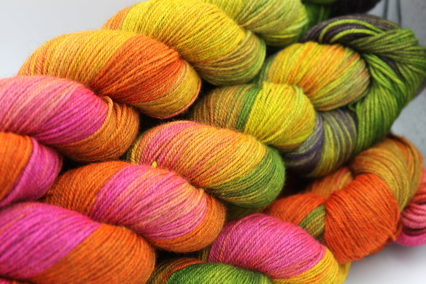 Spice Market Sock Skein 60% SuperWash Merino 20 silk and 20 Yak Hand Dyed Yarn