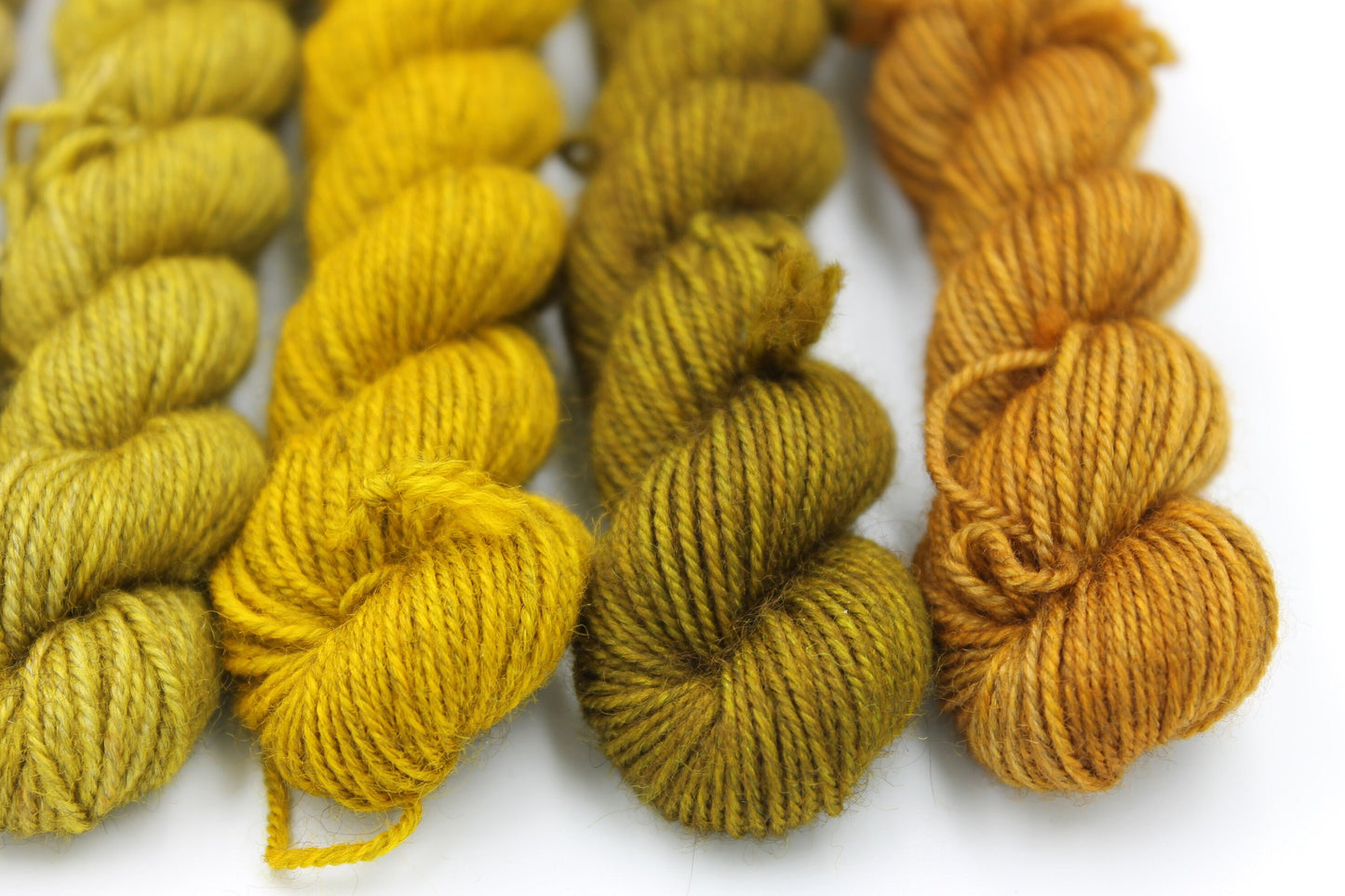 Shades - Mustard Mini Skein Set Sock 70% Superwash Merino 20 Yak 10 Nylon 5 x 20g