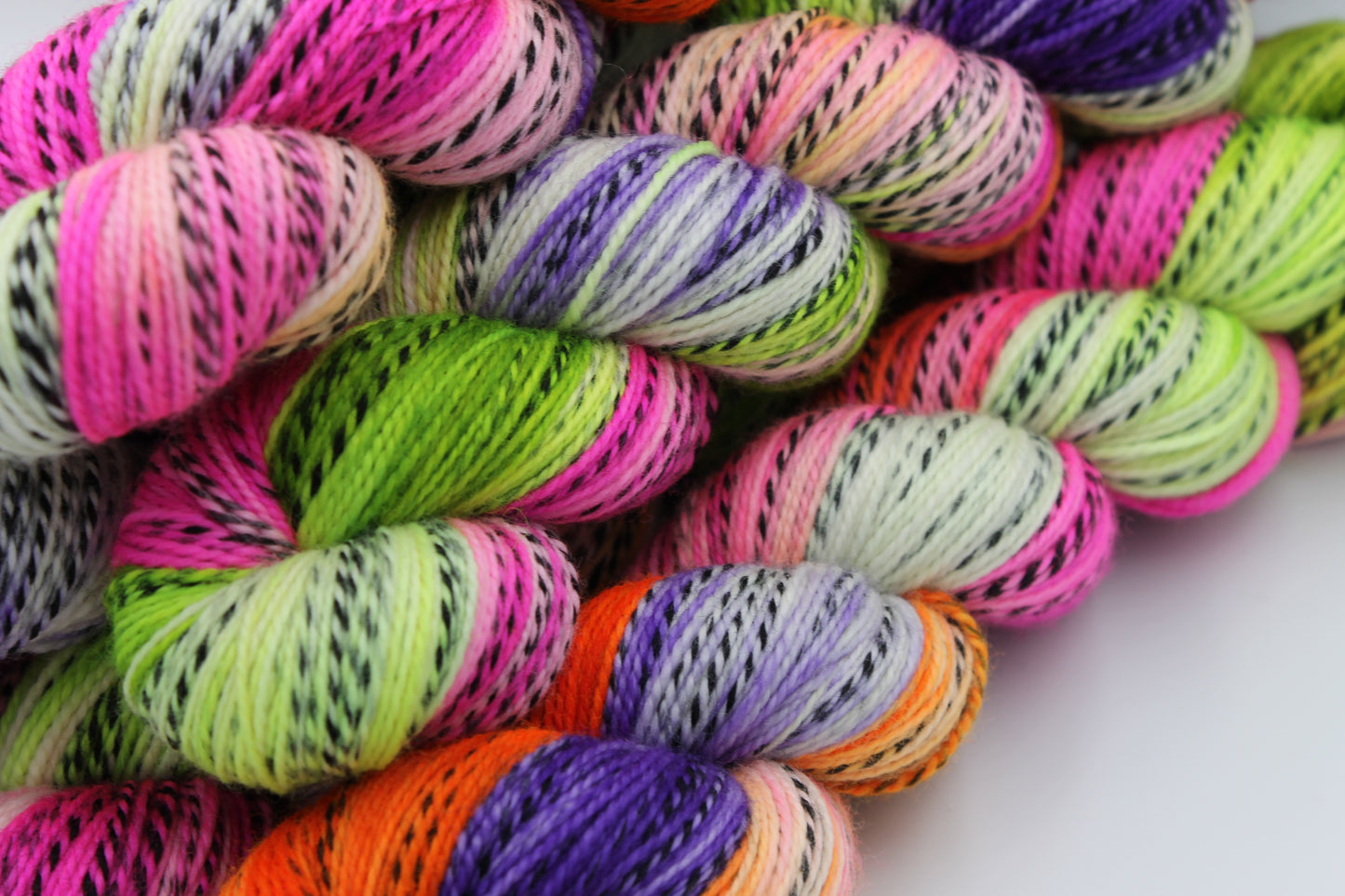 BeetleJuice Sock Skein 80% SuperWash Merino and 20% Nylon Hand Dyed Zebra Yarn 100g
