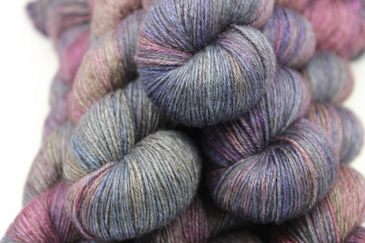 Ashenberry Yak Silk Sock Yarn 50% Yak 50% Silk 100g - Attic Spin Dye