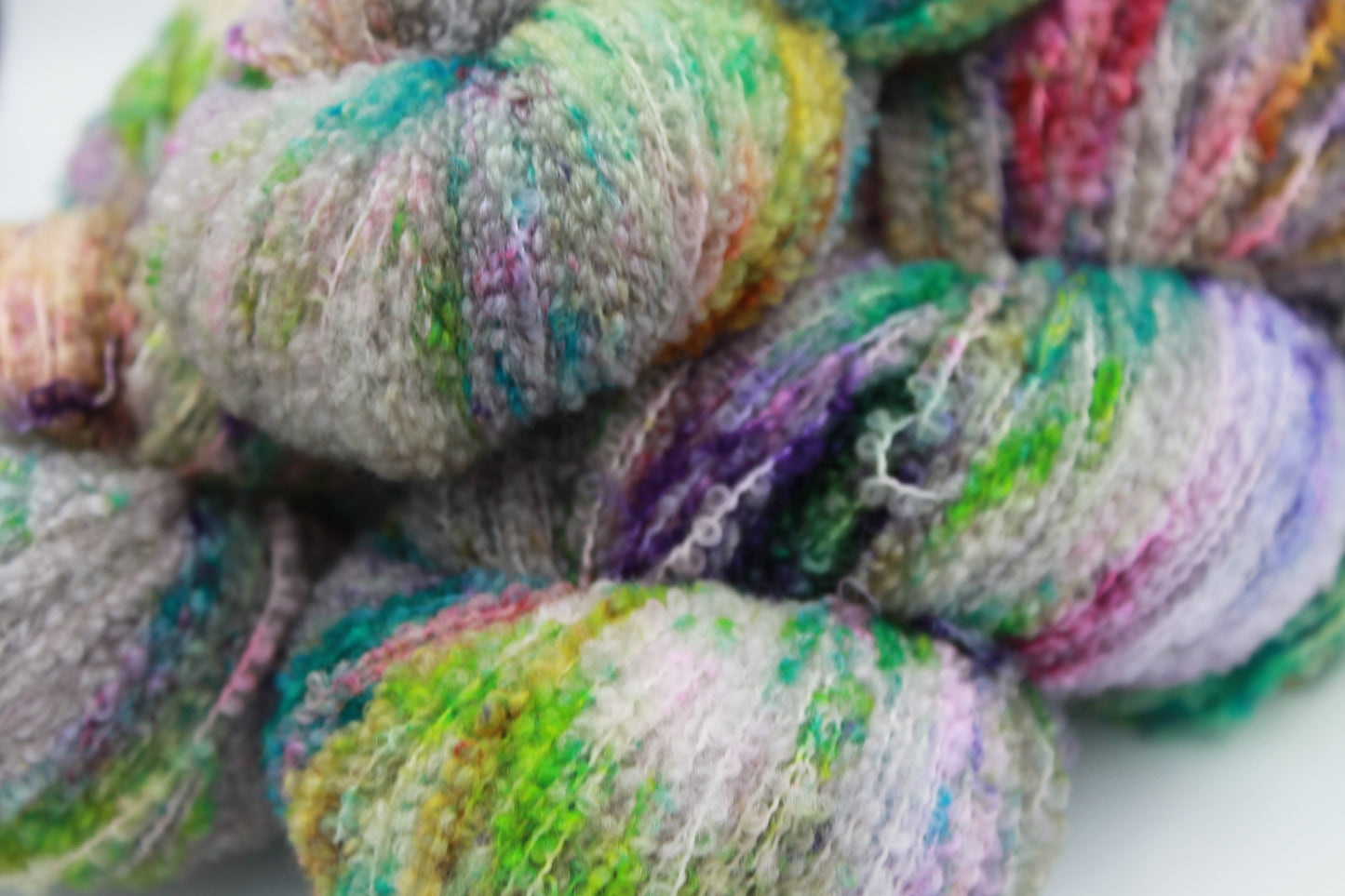 Neon Wash 80% Superfine Merino Wool Boucle Yarn - 20% Nylon Lace Weight 100g Skein