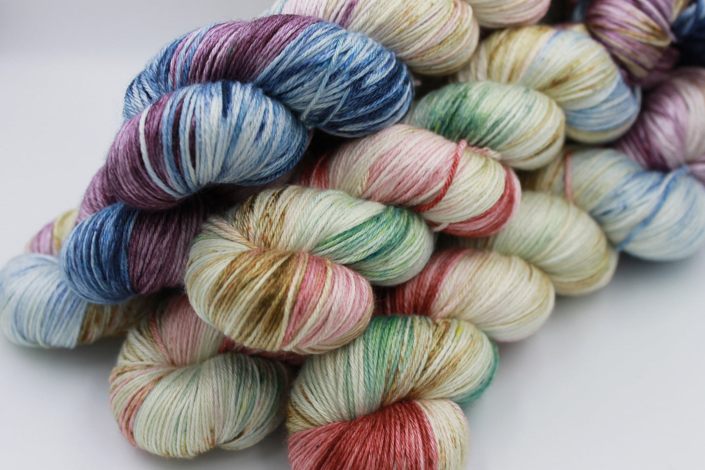 Chatsworth Medley Sock Yarn Skein - 50% Superwash Merino Wool, 50% Silk, 100g Skeins
