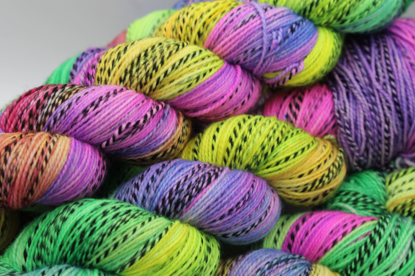 Dazzling Zebra Yarn - 100g Hand Dyed Zebra Sock Skein in 80% SuperWash Merino and 20% Nylon