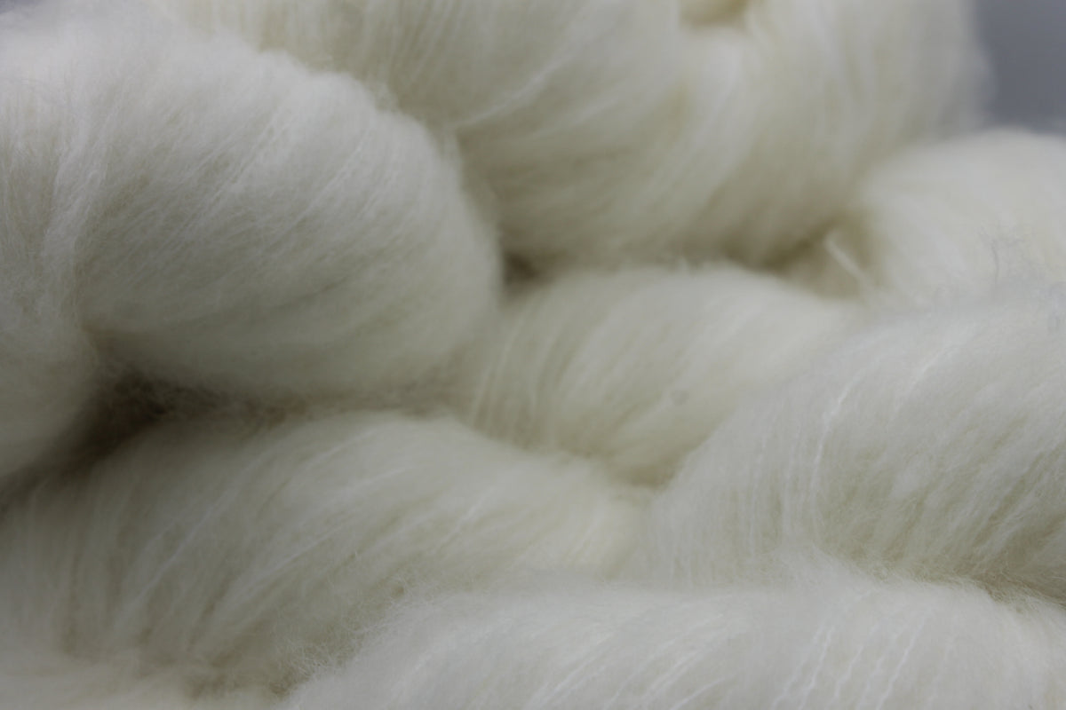 Brushed Snow 80% Superfine Brushed Merino Wool Yarn - 20% Nylon Lace Weight 100g Skein