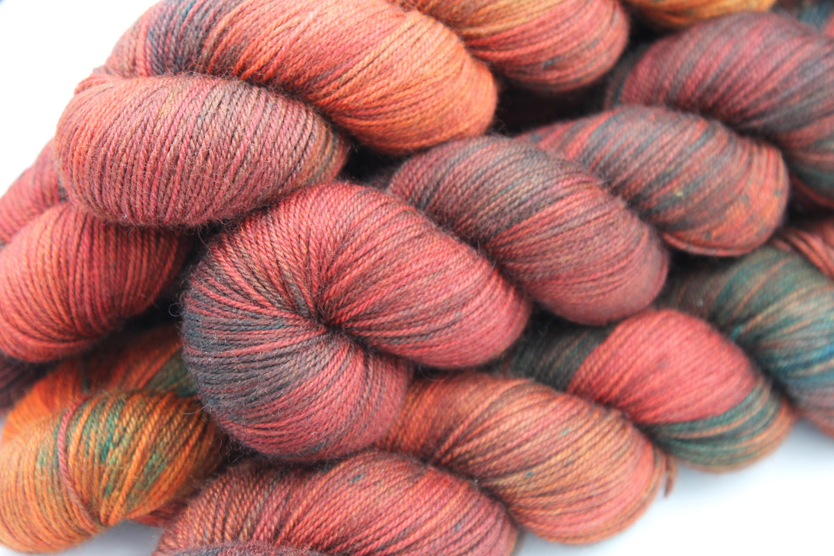 Fireside Glow Merino Silk Yak Yarn - 60% SuperWash Merino, 20% Silk, 20% Yak